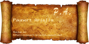 Paunert Ariella névjegykártya